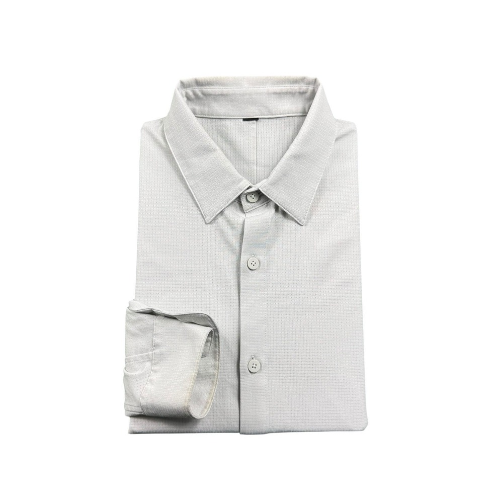Lululemon Gray Ventlight Long Sleeve Mens Button Front Shirt Size Medium